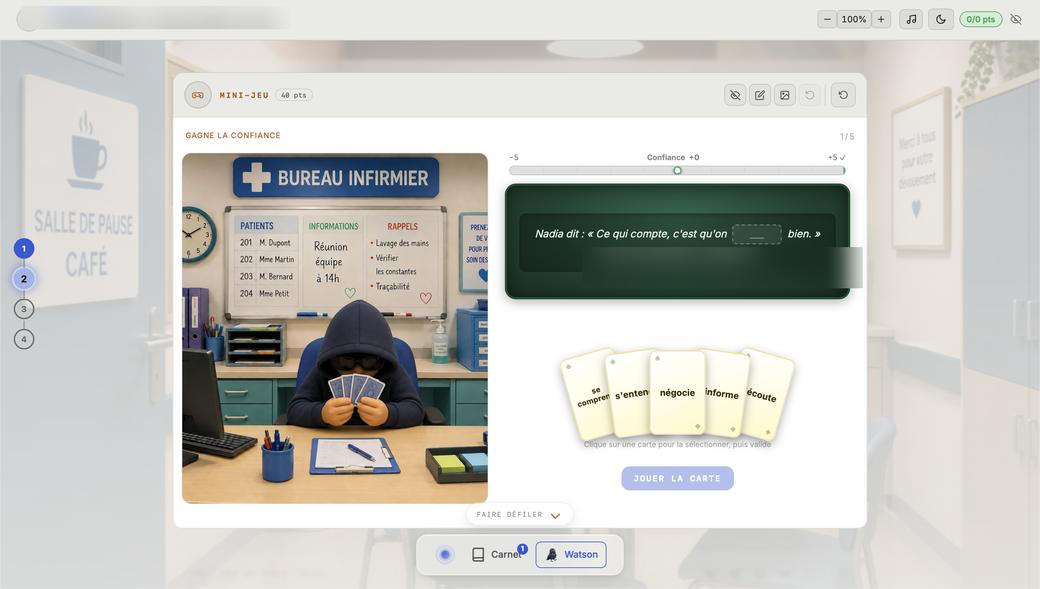 Mini-jeu poker : une main de cartes à jouer pour défendre sa décision